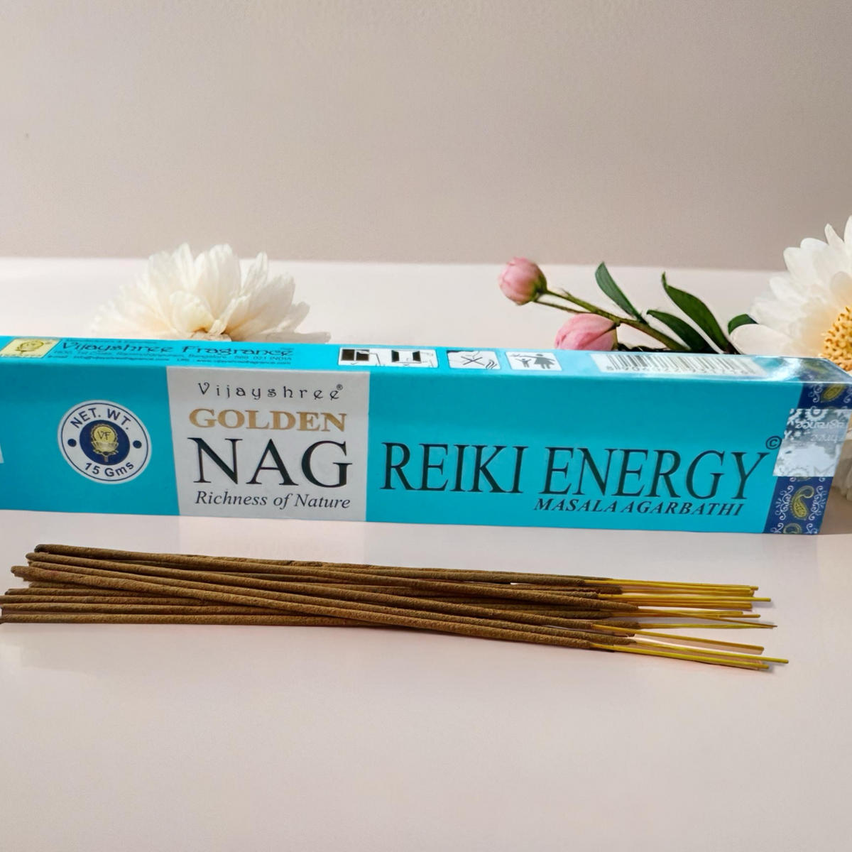 Golden Nag Incense Sticks -Reiki Energy, 15g